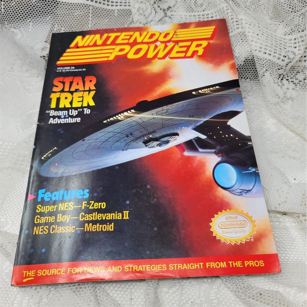 1991 Nintendo Power Magazine Vol. #29 October SNES Star Trek, Flintstones Poster